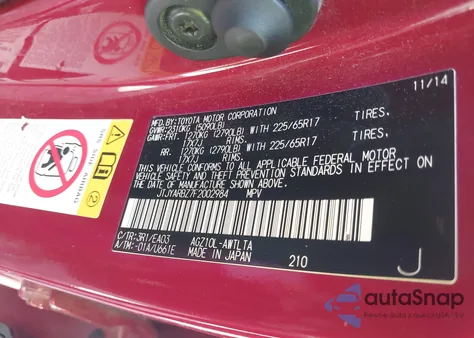 2015 Lexus Nx 200T from USA, damaged, VIN JTJYARBZ7F2002984